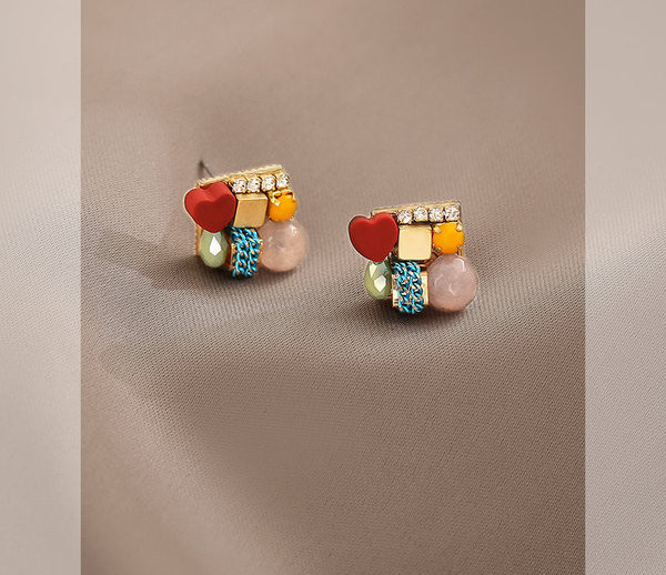 Γυναικεία χρωματιστά σκουλαρίκια με πέτρες