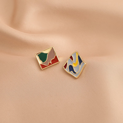 Χρωματιστά τετράγωνα σκουλαρίκια για γυναίκες
