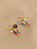 Цветни дамски обеци с камъни