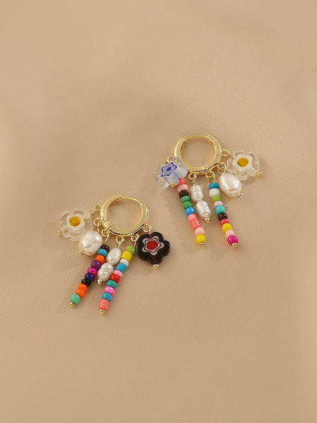 Цветни дамски обеци с камъни