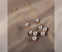 Naiste stiilsed pärliripatsiga kõrvarõngad uus mudel