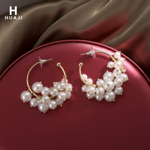 Pärlitega volüümilised kõrvarõngad