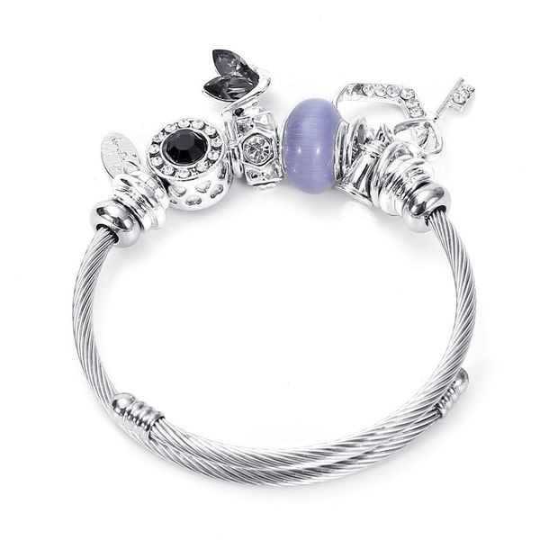 Γυναικείο καθημερινό βραχιόλι με πέτρες και μενταγιόν