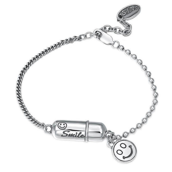 Γυναικείο ασημένιο χρώμα βραχιόλι με emoticon