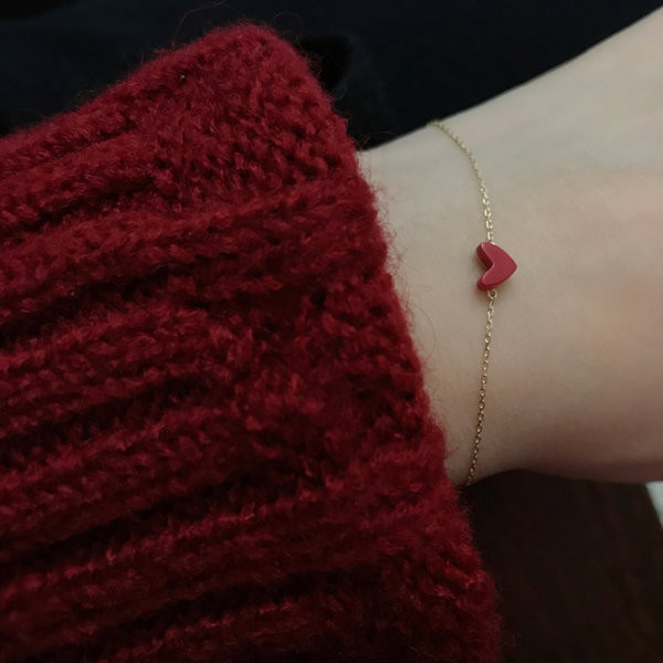 Χρυσό γυναικείο βραχιόλι με καρδιά