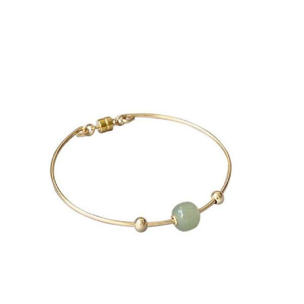 Στρογγυλό γυναικείο βραχιόλι με διακοσμητική πέτρα