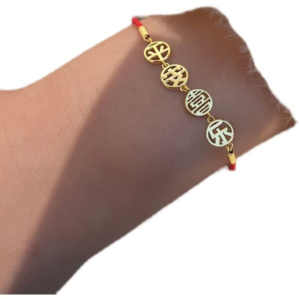 Μοντέρνο γυναικείο βραχιόλι με χρυσά μενταγιόν