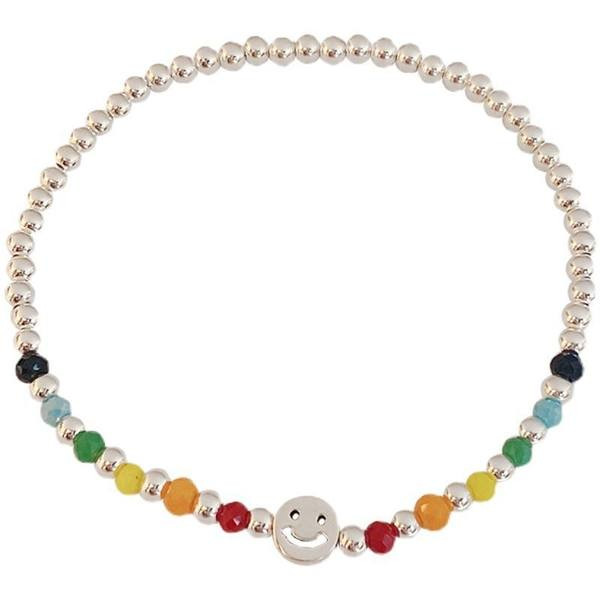 Γυναικείο βραχιόλι με χρωματιστές χάντρες και μενταγιόν