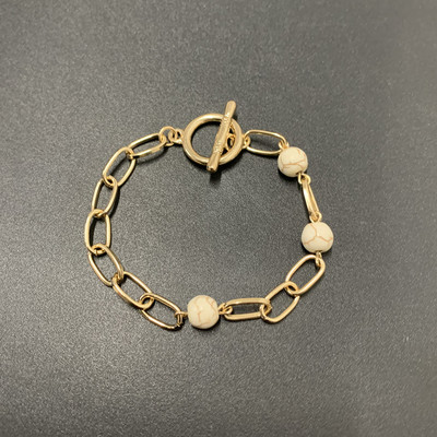 Μοντέρνο γυναικείο βραχιόλι με πέτρες-χρυσό χρώμα