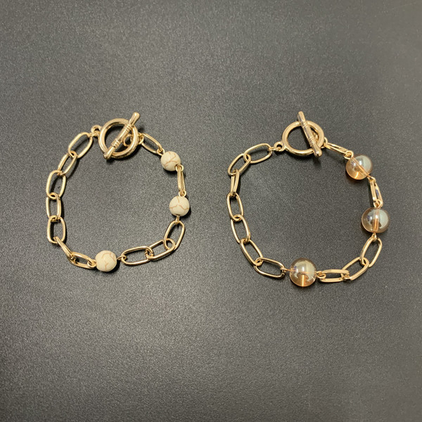 Μοντέρνο γυναικείο βραχιόλι με πέτρες-χρυσό χρώμα