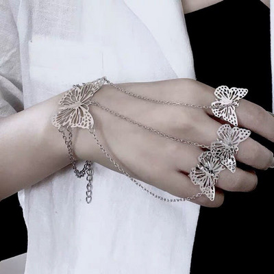 Ασημένιο γυναικείο βραχιόλι με πεταλούδες