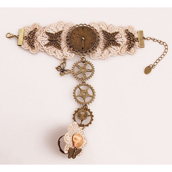 Naiste käevõru ja sõrmus 2 in 1 - retro stiilis