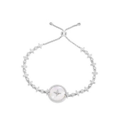 Moodne naiste hõbedane kivikestega käevõru