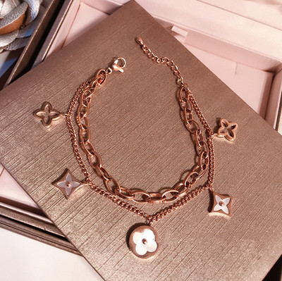 Γυναικείο βραχιόλι διπλό ή μονό με μενταγιόν