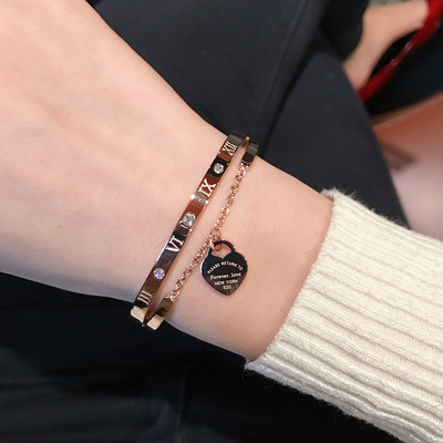 Γυναικείο βραχιόλι από ατσάλι τιτανίου - χαραγμένο