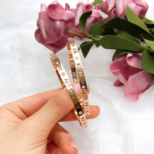 Γυναικείο βραχιόλι από ατσάλι τιτανίου - χαραγμένο