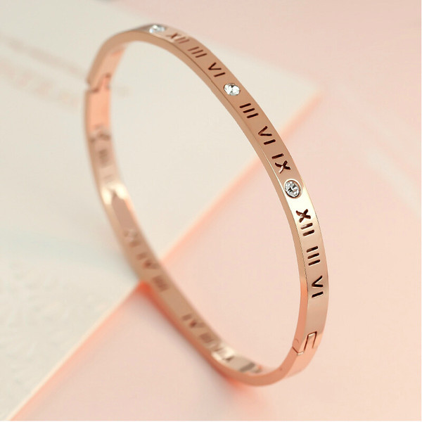 Γυναικείο βραχιόλι από ατσάλι τιτανίου - χαραγμένο