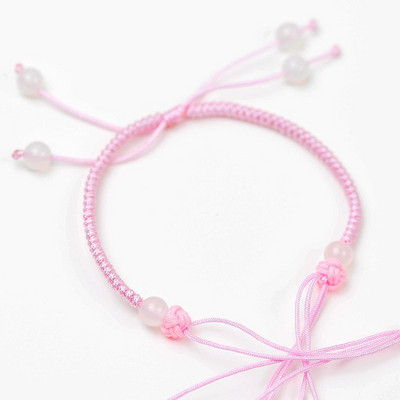 Γυναικείο υφασμάτινο βραχιόλι με χάντρες - πολλά χρώματα