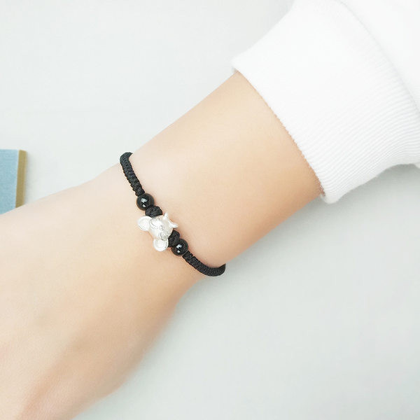 Γυναικείο υφασμάτινο βραχιόλι με χάντρες - πολλά χρώματα