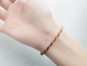 Hand-woven DIY bracelet color rope eight strapping hand straps can be stringable to transfer beads jewelry red rope couple