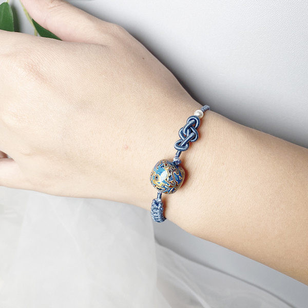 Γυναικείο υφασμάτινο βραχιόλι με διακόσμηση με πέρλες