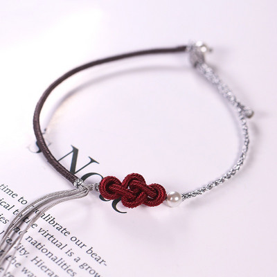 Υφασμάτινο βραχιόλι με κόμπο - διαφορετικά χρώματα