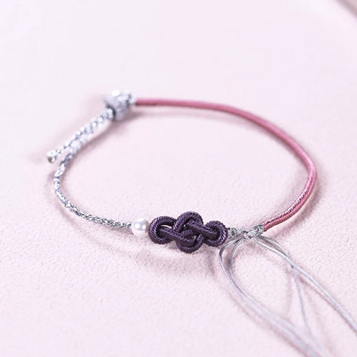 Υφασμάτινο βραχιόλι με κόμπο - διαφορετικά χρώματα