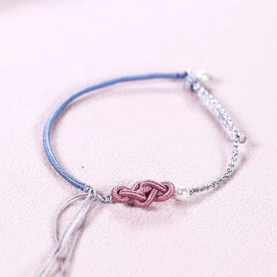 Υφασμάτινο βραχιόλι με κόμπο - διαφορετικά χρώματα