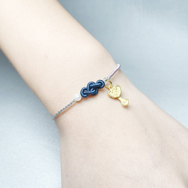 Υφασμάτινο βραχιόλι με κόμπο - διαφορετικά χρώματα