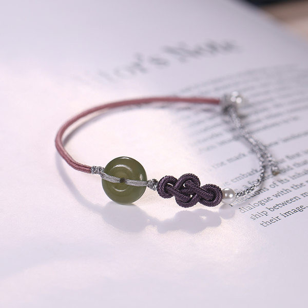 Υφασμάτινο βραχιόλι με κόμπο - διαφορετικά χρώματα