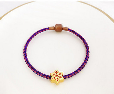 Γυναικείο υφασμάτινο βραχιόλι με μενταγιόν