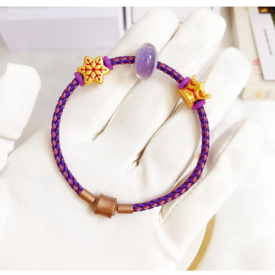 Γυναικείο υφασμάτινο βραχιόλι με μενταγιόν