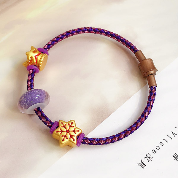 Γυναικείο υφασμάτινο βραχιόλι με μενταγιόν