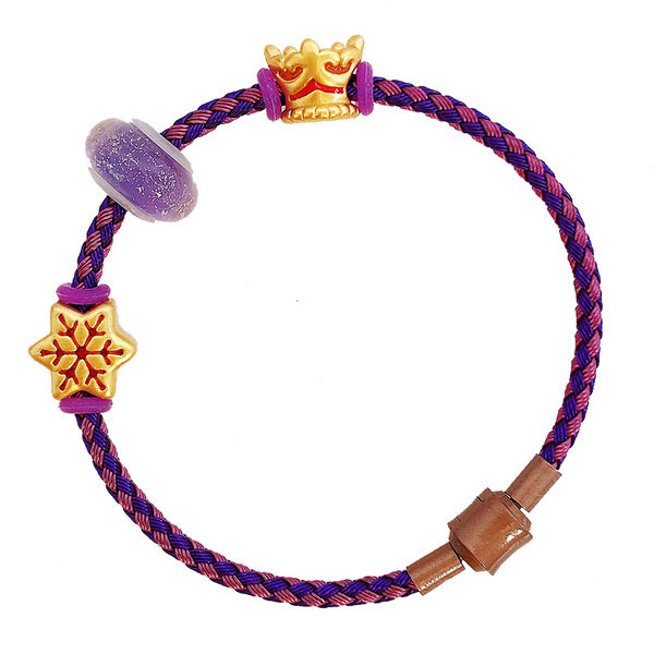 Γυναικείο υφασμάτινο βραχιόλι με μενταγιόν