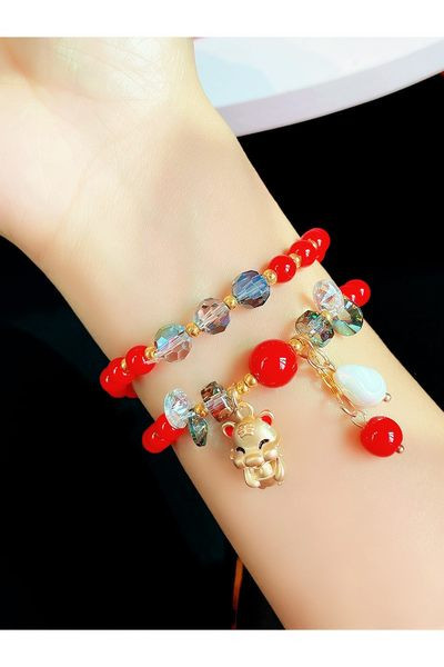 Γυναικείο βραχιόλι με χάντρες και μενταγιόν