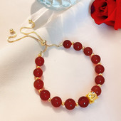 Γυναικείο βραχιόλι με μπορντό χάντρες