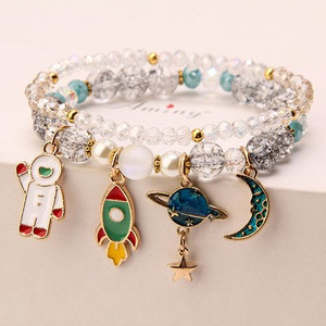 Γυναικείο βραχιόλι με χρωματιστές χάντρες και διακοσμητικές πέτρες