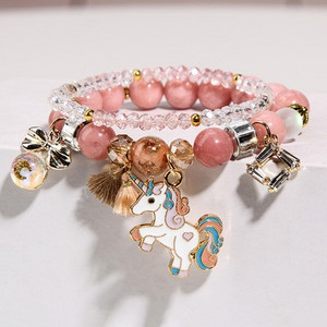 Γυναικείο βραχιόλι με χρωματιστές χάντρες και διακοσμητικές πέτρες