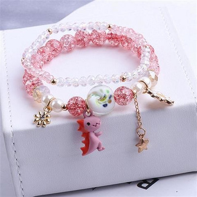 Γυναικείο βραχιόλι με χρωματιστές χάντρες και διακοσμητικές πέτρες