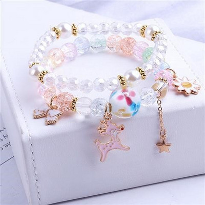 Γυναικείο βραχιόλι με χρωματιστές χάντρες και διακοσμητικές πέτρες