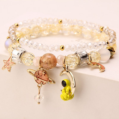 Γυναικείο βραχιόλι με χρωματιστές χάντρες και διακοσμητικές πέτρες