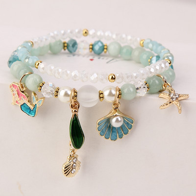 Γυναικείο βραχιόλι με χρωματιστές χάντρες και διακοσμητικές πέτρες