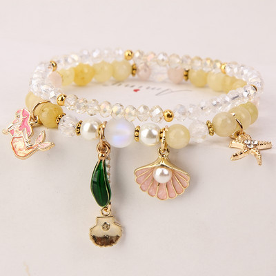 Γυναικείο βραχιόλι με χρωματιστές χάντρες και διακοσμητικές πέτρες