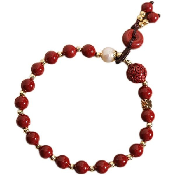 Γυναικείο βραχιόλι με χρωματιστές χάντρες με μενταγιόν