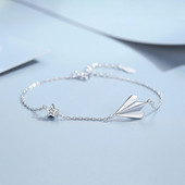 Γυναικείο ασημένιο βραχιόλι με 3D διακόσμηση