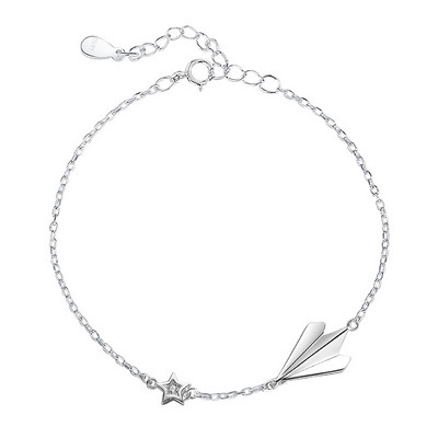 Γυναικείο ασημένιο βραχιόλι με 3D διακόσμηση