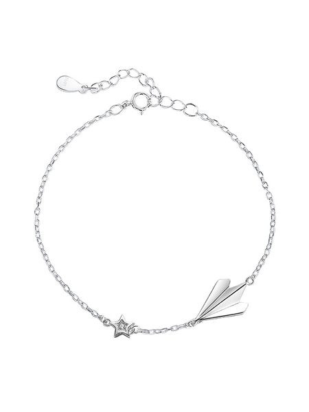 Γυναικείο ασημένιο βραχιόλι με 3D διακόσμηση