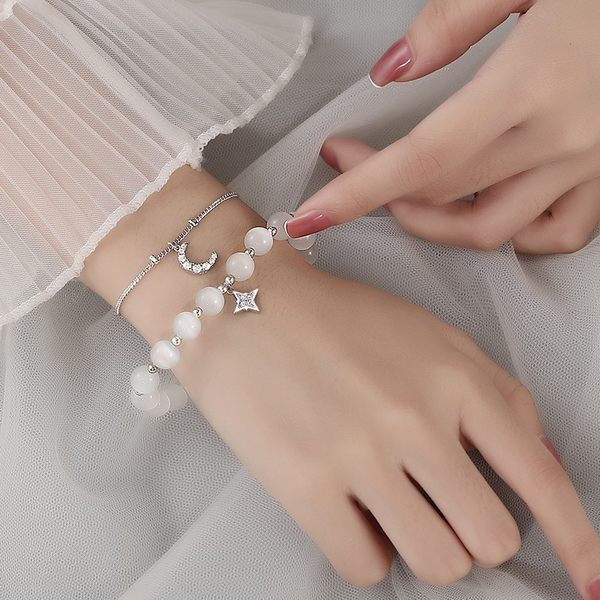 Γυναικείο κομψό βραχιόλι με πέρλες και πέτρες