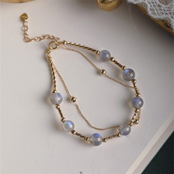 Moodne naiste kuukivi ja ripatsiga käevõru