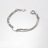 Ασημένιο βραχιόλι με μεγάλη πλέξη για γυναίκες